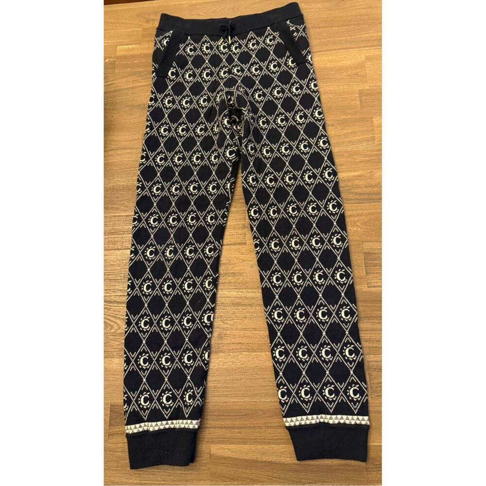 Chloe Kids Navy Blue Monogram Logo Jogger Trousers Cotton/Wool Blend Size 12